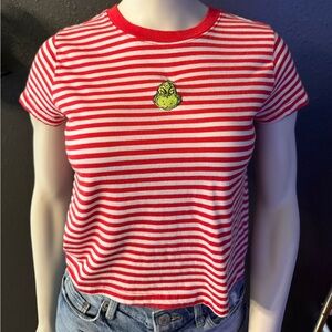 Striped Grinch holiday tee